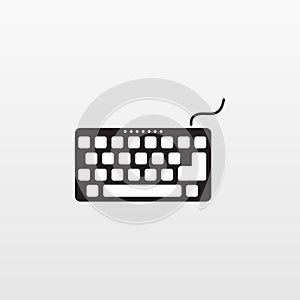 Gray Keyboard icon isolated. Modern simple flat input laptop sign. Business, internet concept. Trend