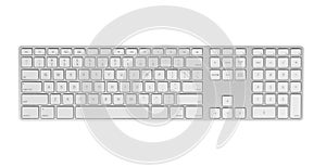 Gray keyboard isolated on white background.