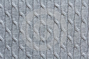 Gray knitted fabric with pigtail pattern