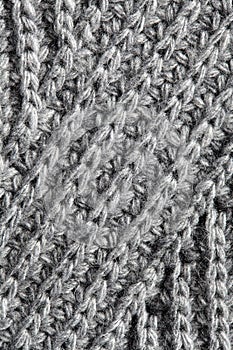 Gray knitting background texture.