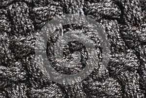 Gray knitting wool texture background