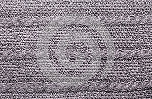 Gray knitting wool texture. Warm handmade background.