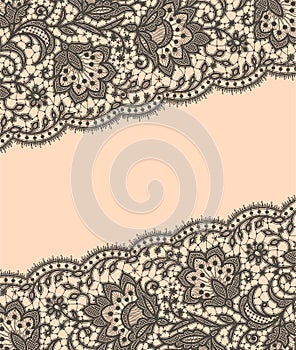 Gray Lace. Greeting Card.