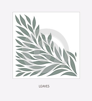 Gray Leaflets Logo abstract design. Plant with Leaves sign. Floral decoration Symbol. Cosmetics and Spa