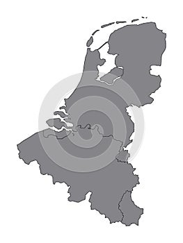 Gray Map of Benelux