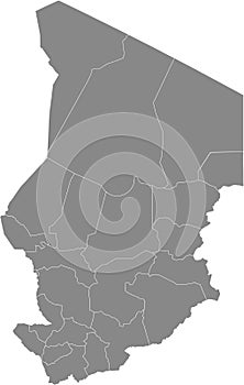 Gray map of Chad