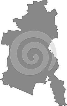 Gray map of DESSAU, GERMANY