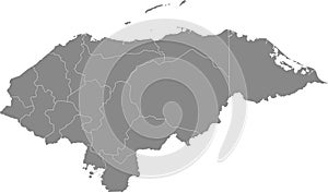 Gray map of Honduras photo