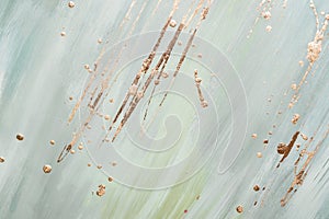 Gray marble background or texture with Abstract Gold potal brush strokes and stains photo