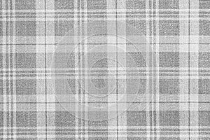 Gray material texture checkered light gray textured fabric background close-up
