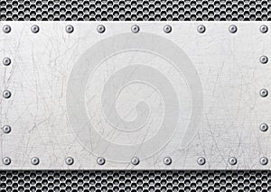gray metal frame with mesh in the background, texture iron template