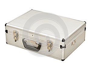 Gray metal suitcase