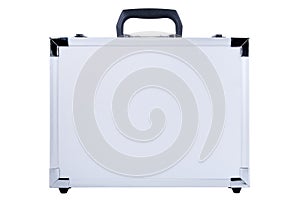 Gray metal suitcase