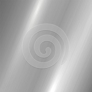 Gray metallic polished texture. Silver shiny metal brushed surface. Vector background