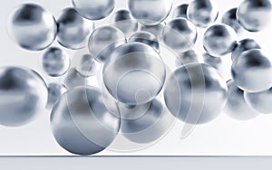 Gray metallic spheres