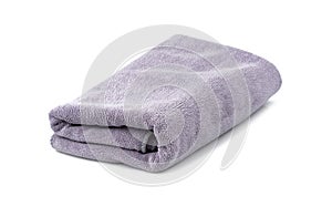 Gray microfibre towel isolated on white background