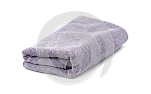 Gray microfibre towel isolated on white background photo