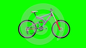 Gray mountain bike on Green Screen
