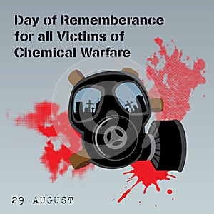 Gray Nuance for Day of Remembrance for All Victims of Chemical Warfare Vector Art