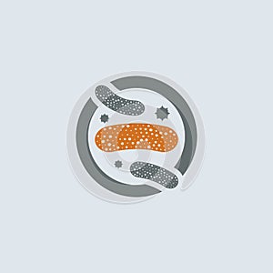 Gray-orange Lactobacillus Round Icon
