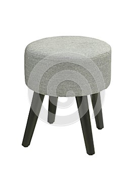 Gray padded stool.