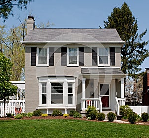 Gray Painted Brick House
