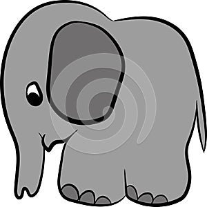 Gray painted elephant.