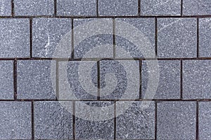 Gray paving slabs. City design and architecture. Top view. Background. Space for text