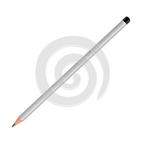 Gray pencil for drawing isolated on white background