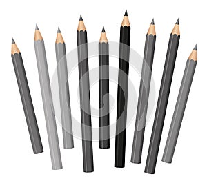 Gray Pencils Shades Tones Set