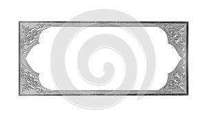 Gray picture frame isolated on white background.