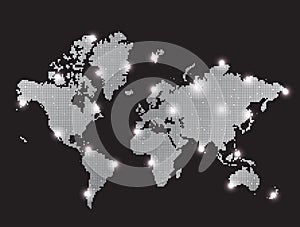 Gray pixel world map