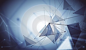 Gray polygonal background, technology