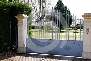 Gray portal classical home high grey classic house access gate garden