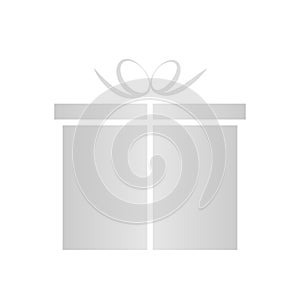 Gray present box icon isolated in simple flat style. Gift package vector illustration EPS 10 on white background