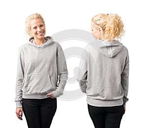 Gray pullover hoodie mockup