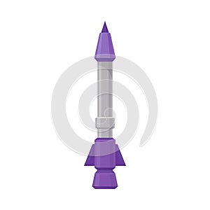 Gray with purple missile. Vector illustration on a white background.