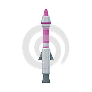 Gray-purple missile. Vector illustration on a white background.