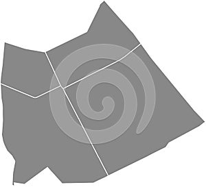 Gray quarters map of the 13TH ARONDISSEMENT DES GOBELINS, PARIS photo