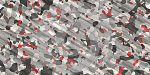 Gray Red Army Camouflage Background.