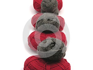 Gray and red new wool
