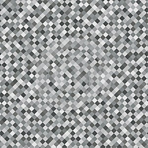 Gray Rhombus Mosaic Background. Seamless Pattern. Abstract Noise Texture. Geometric Style. Vector