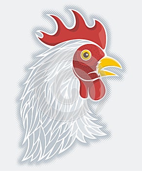 Gray rooster's head