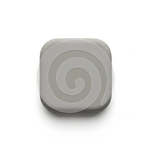 Gray rounded corner square object on a plain white background