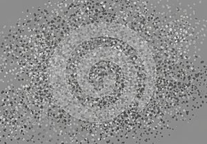 A gray-scale abstract pattern featuring numerous small dots scattered across the
