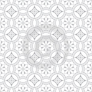 Gray seamless floral ornament antique style Roman mosaics. photo