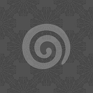 Gray seamless pattern with abstract ornament