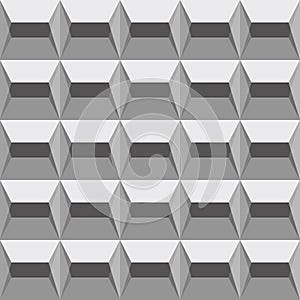 Gray seamless pattern with triangles and trapezes