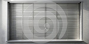 Gray Shadow Of Window Blinds Overlay On A White Background