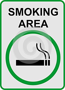 Gray sign written smoking area